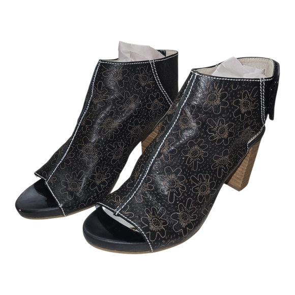 L'Artiste Spring Step Leather FAB Sandal Ankle Boot Booties EU39 Black/Brown 8.5 - Picture 1 of 1